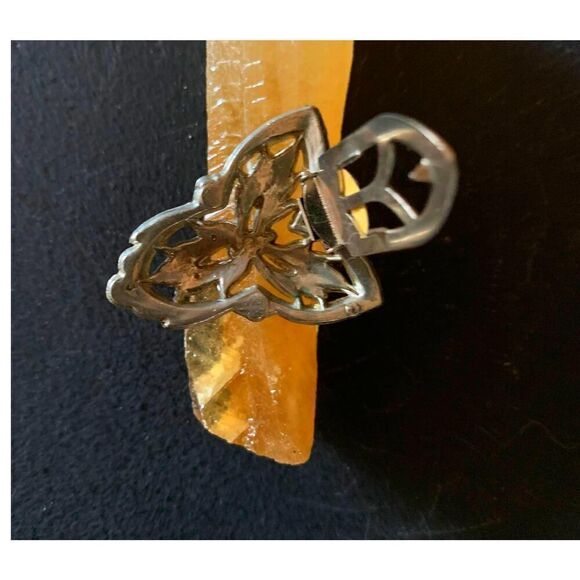 Old 30s PAT PEND AT180112 Rhinestone Dress clip, Stamped - Picture 4 of 5